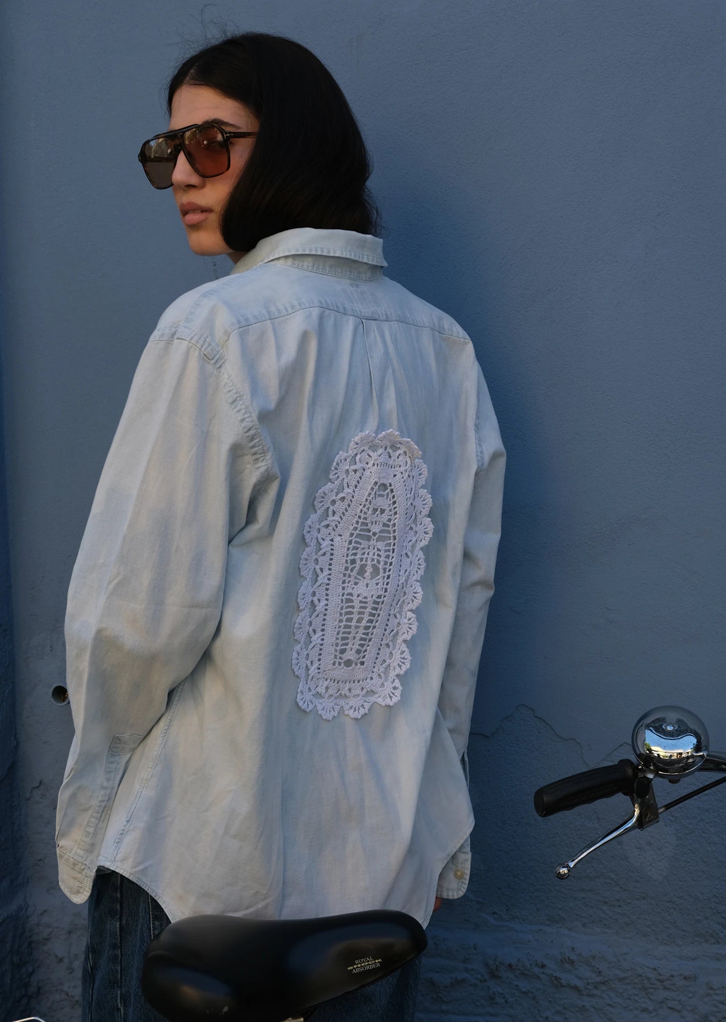 Redone RL shirt with crochet embroidery