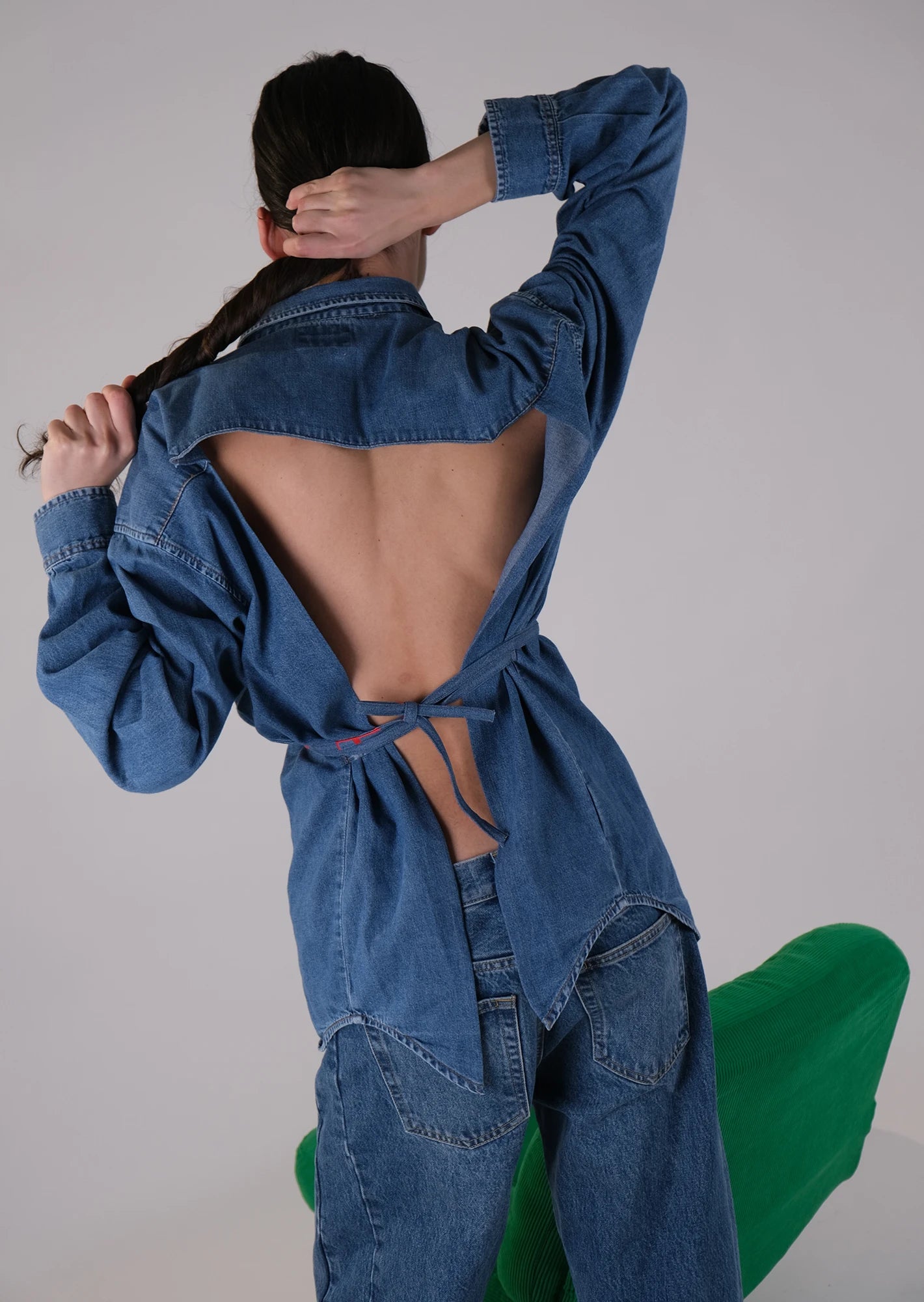 Redone open back RL denim shirt