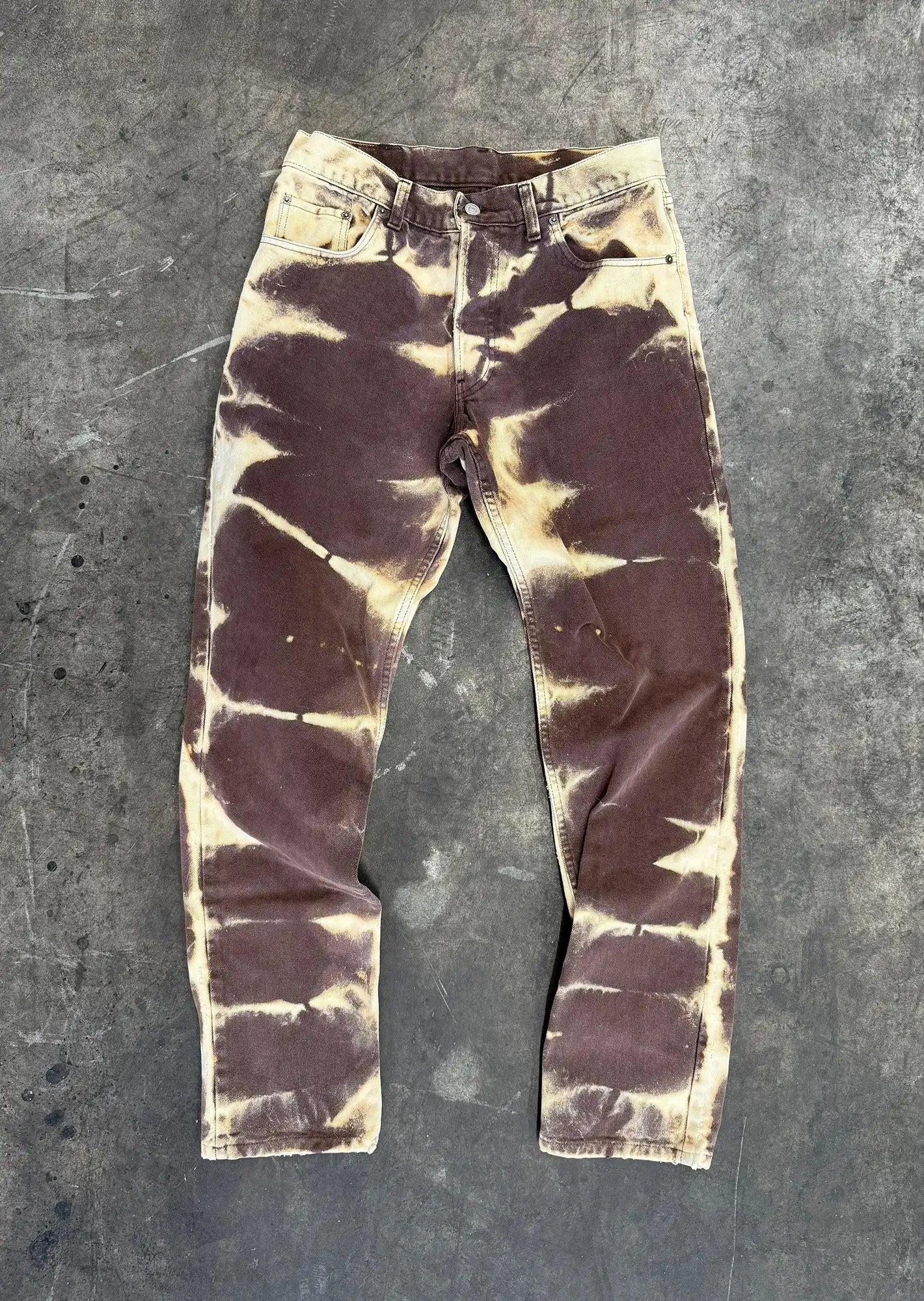Redone tie dye tiger levis