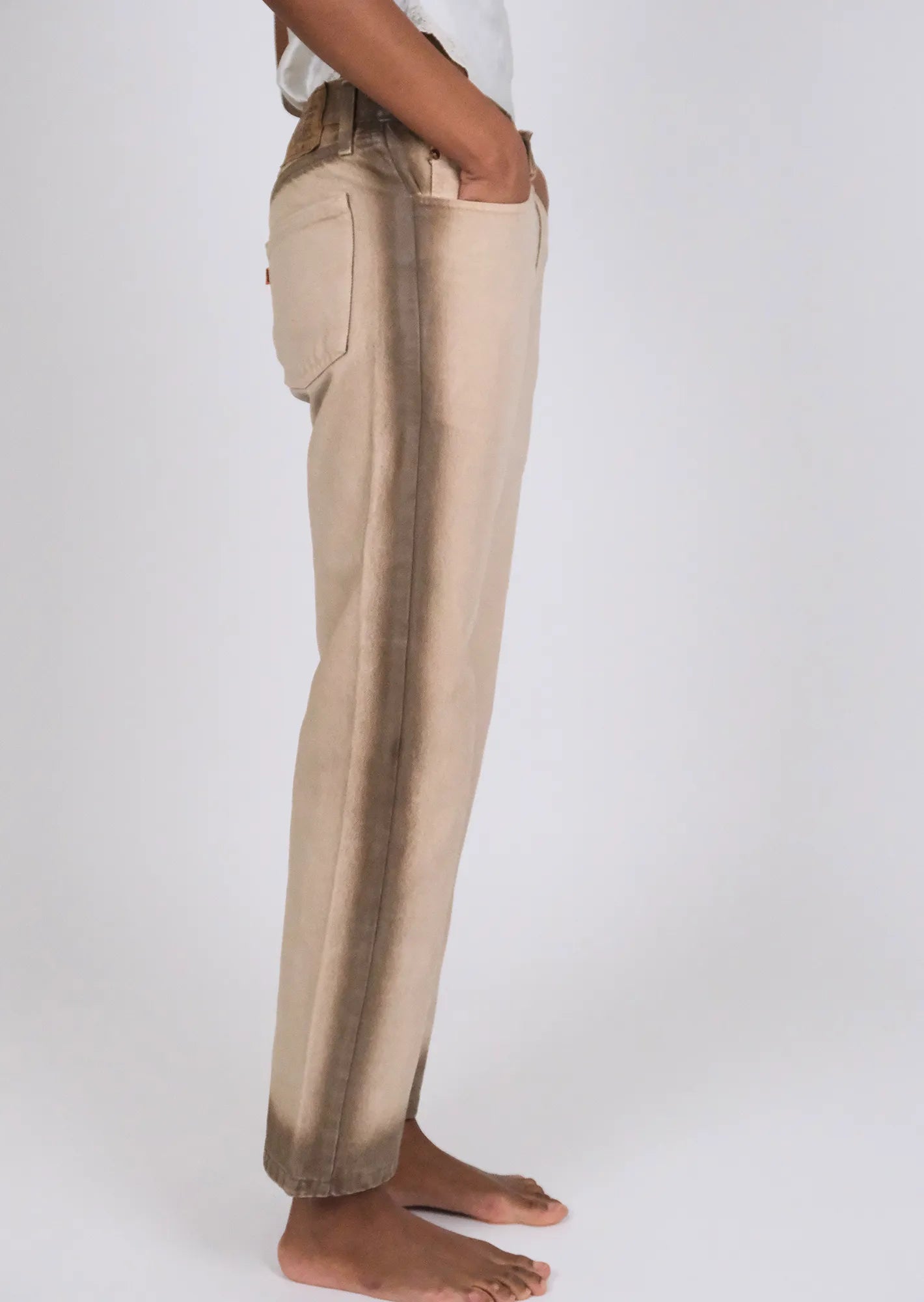 Redone tie dye striped levis