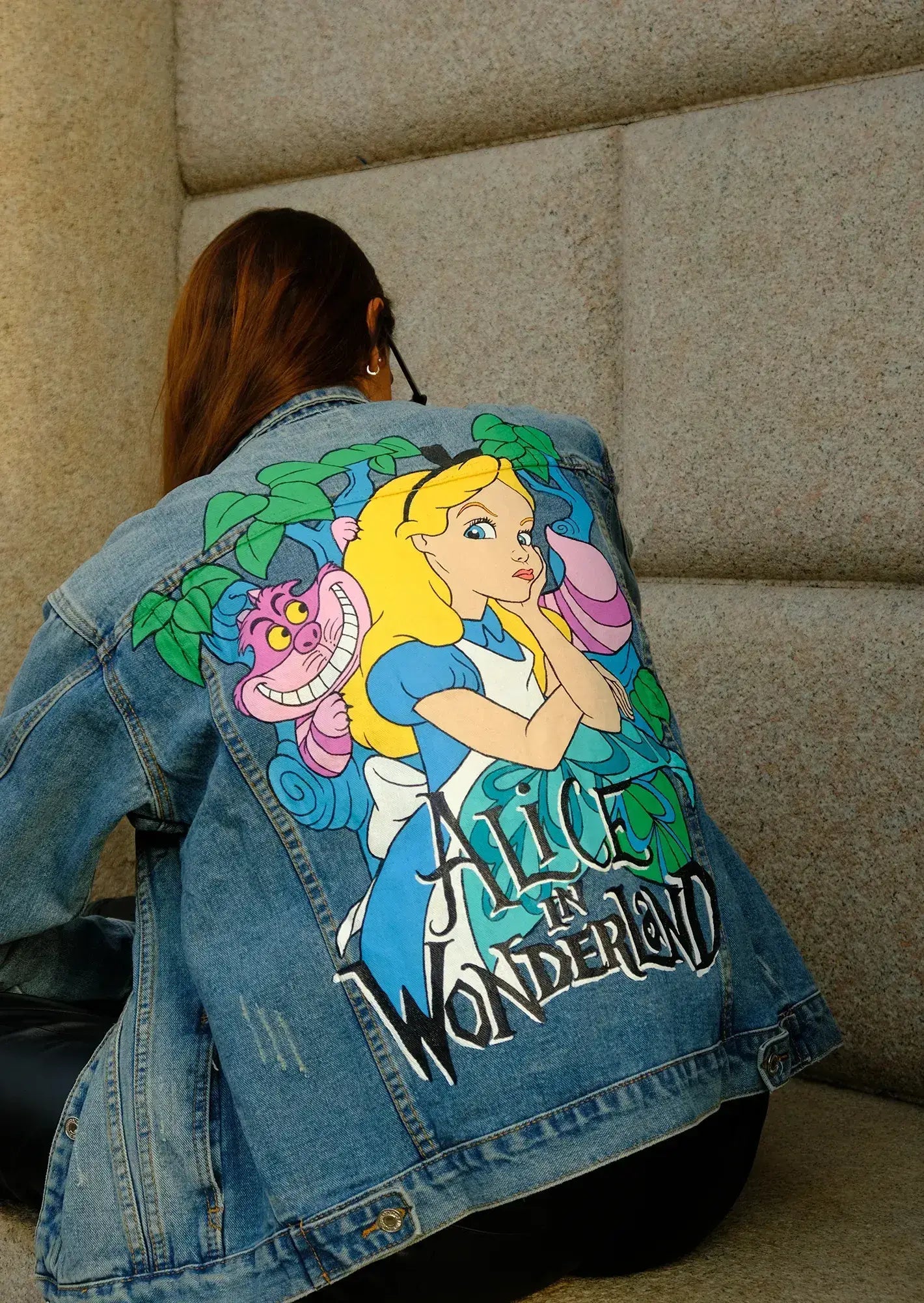 Hand Painted Alice In Wonderland Jacket