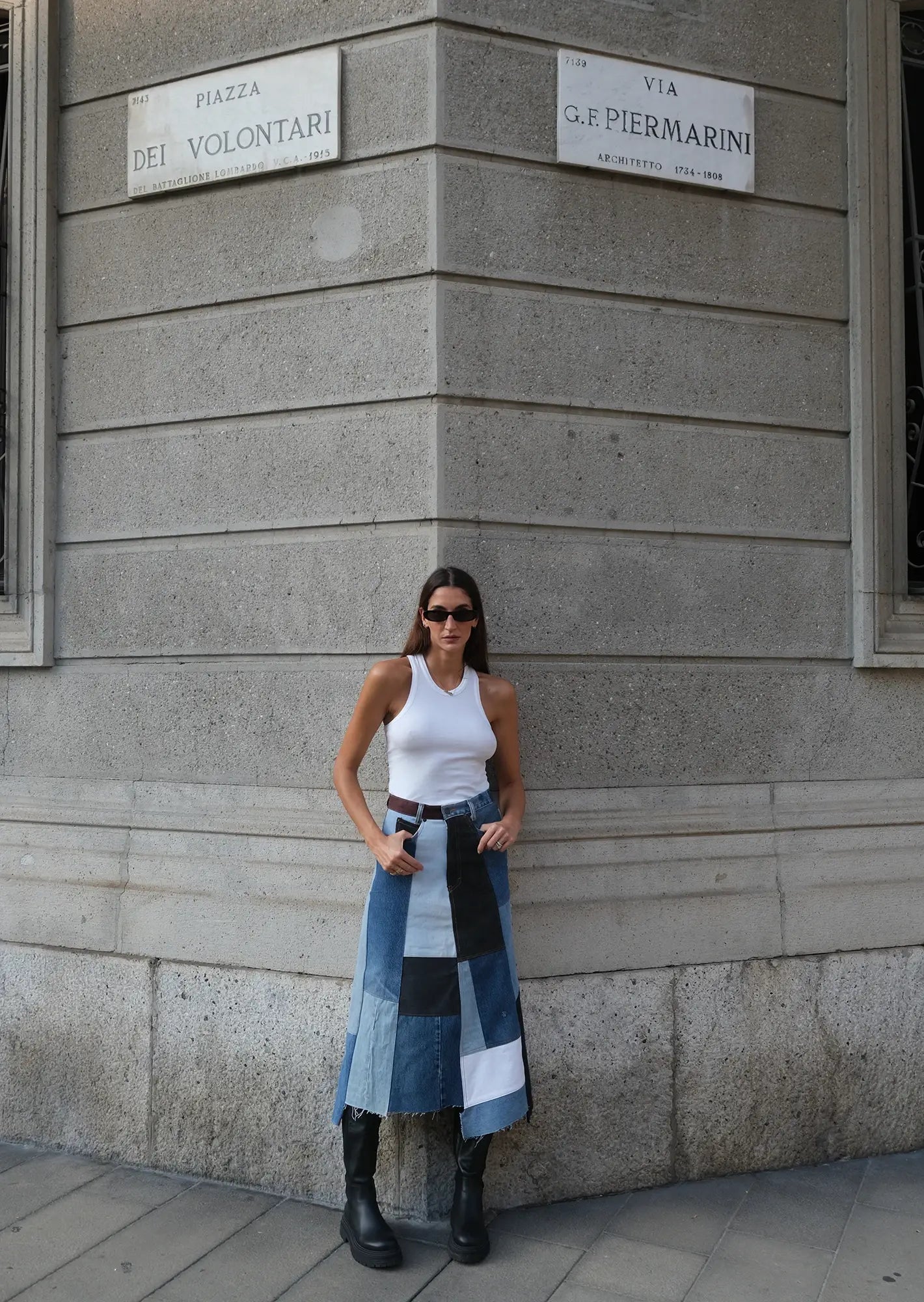 Denim Patchwork Levis Skirt