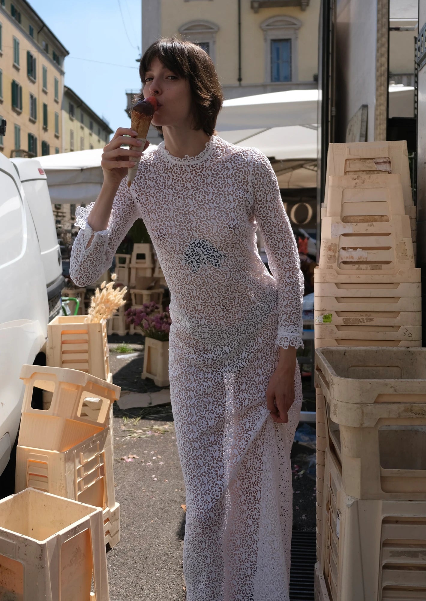 Crochet long dress