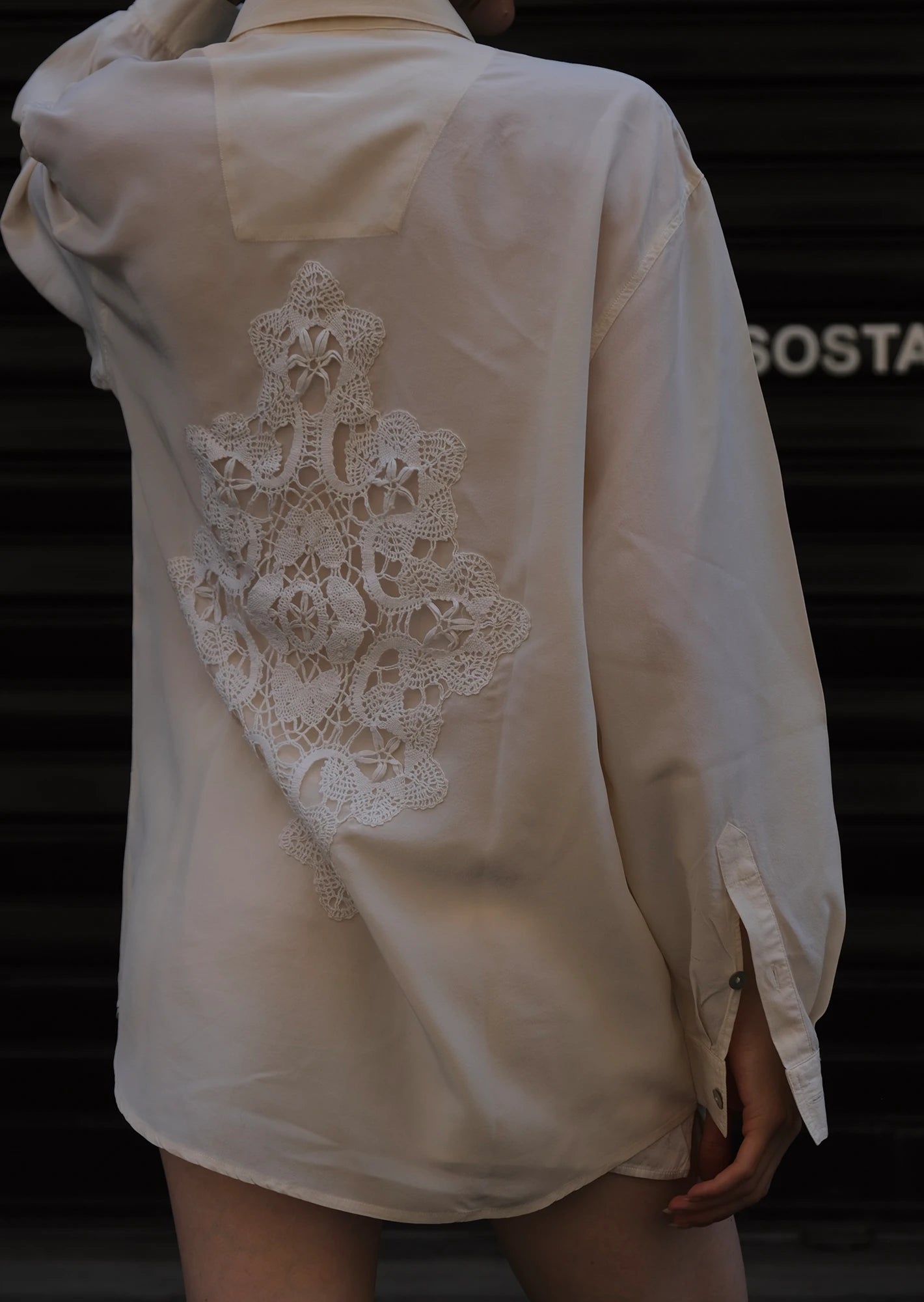 Silk crochet shirt