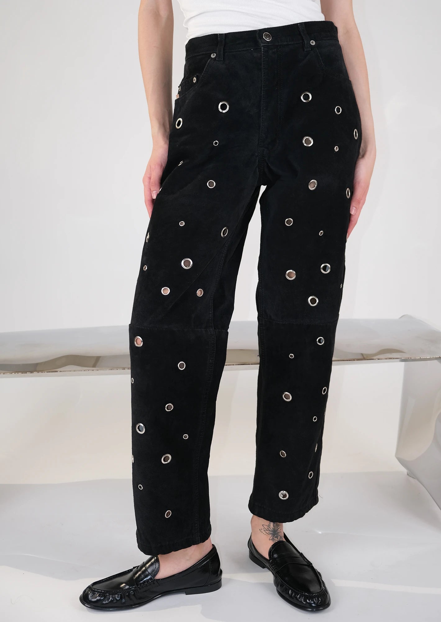 Suade eyelets pants