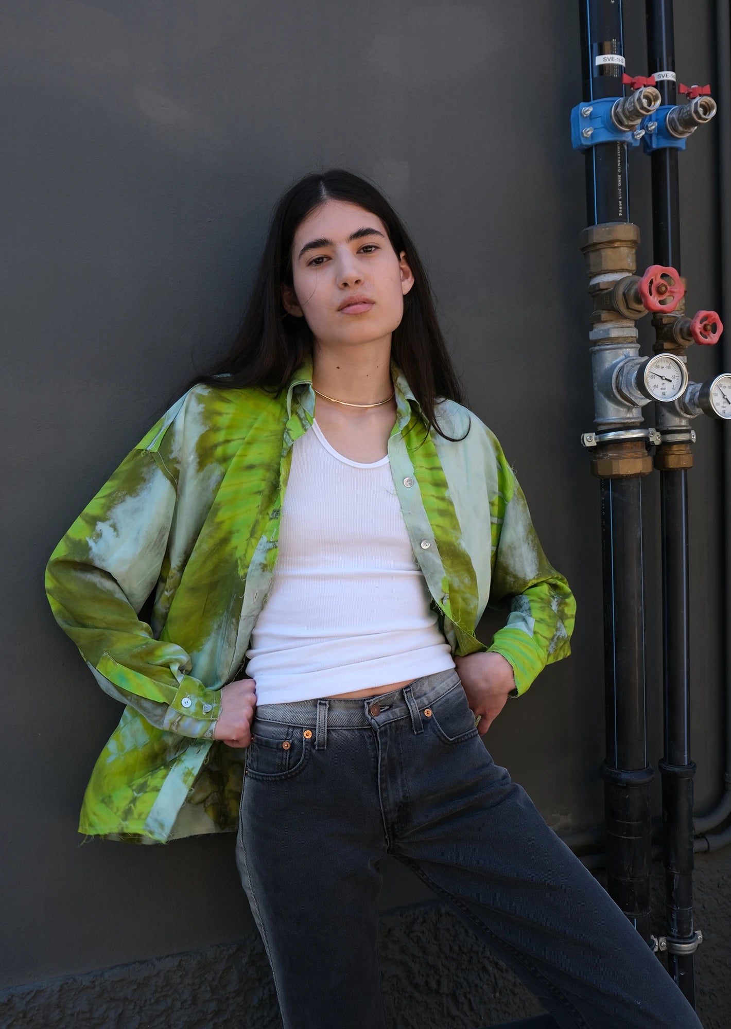 Tie dye green shirt