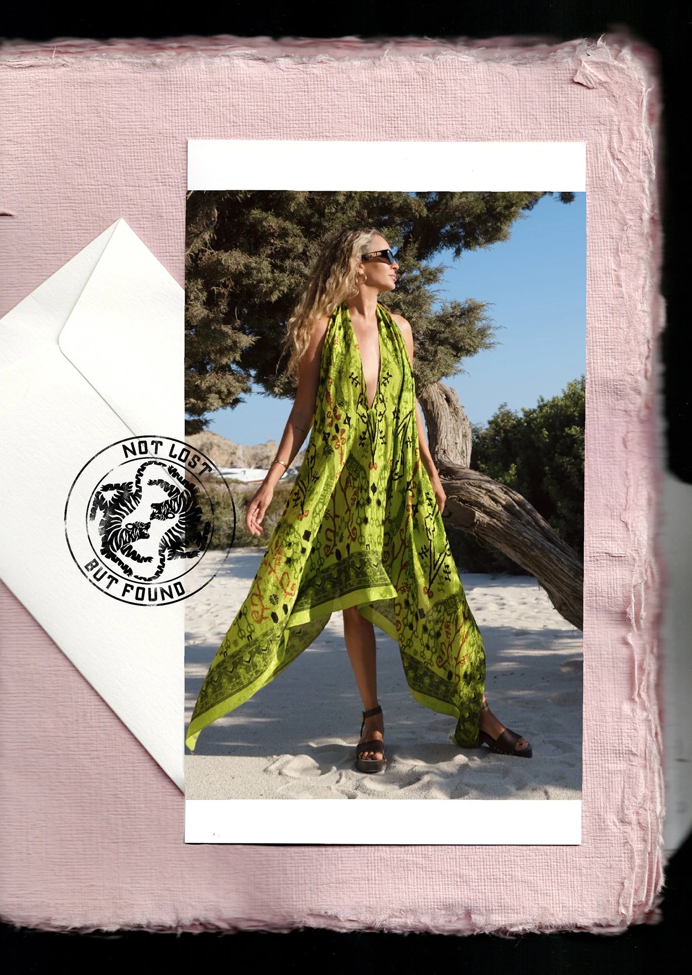 Green balinese belt dress