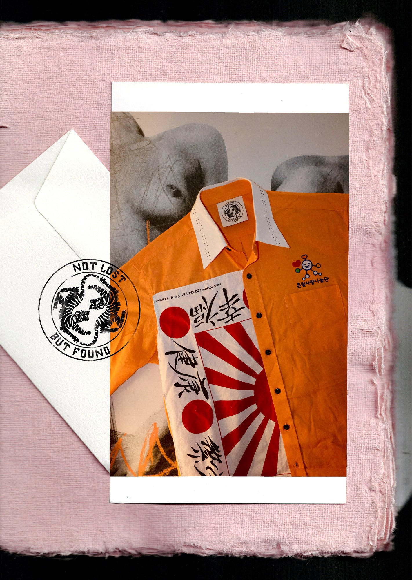 Japan patchwork orage shirt