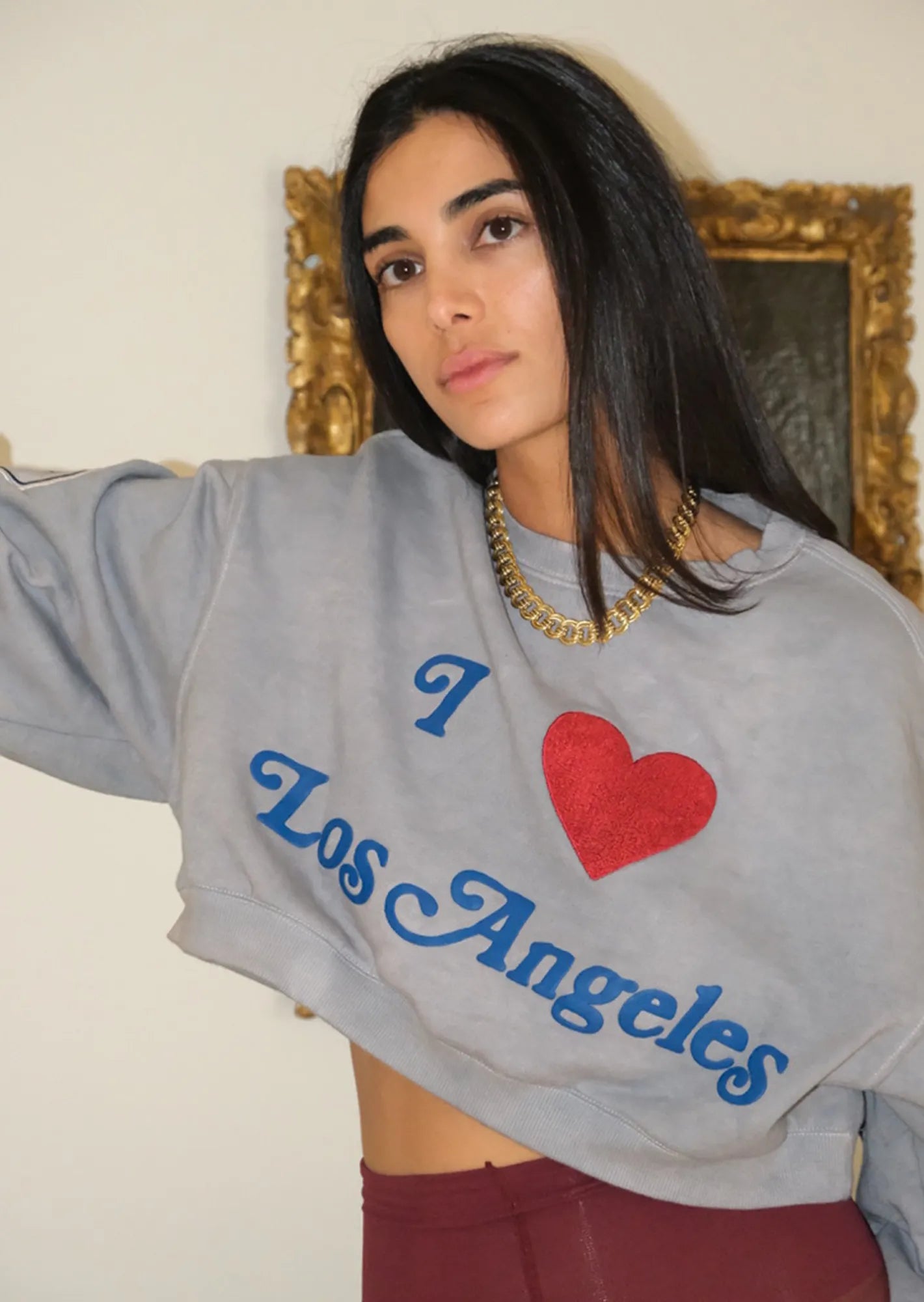 Los angeles cropped sweatshirt