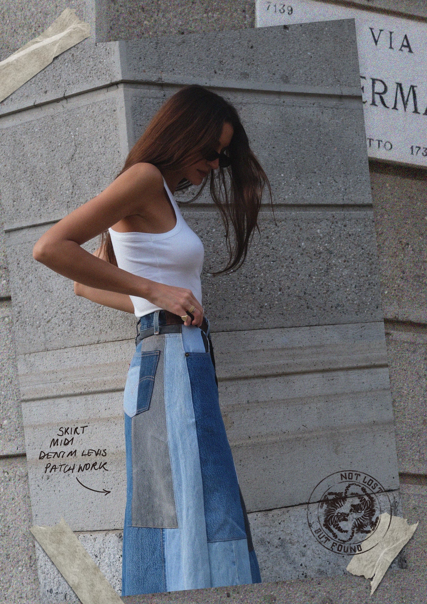 Denim Patchwork Levis Skirt