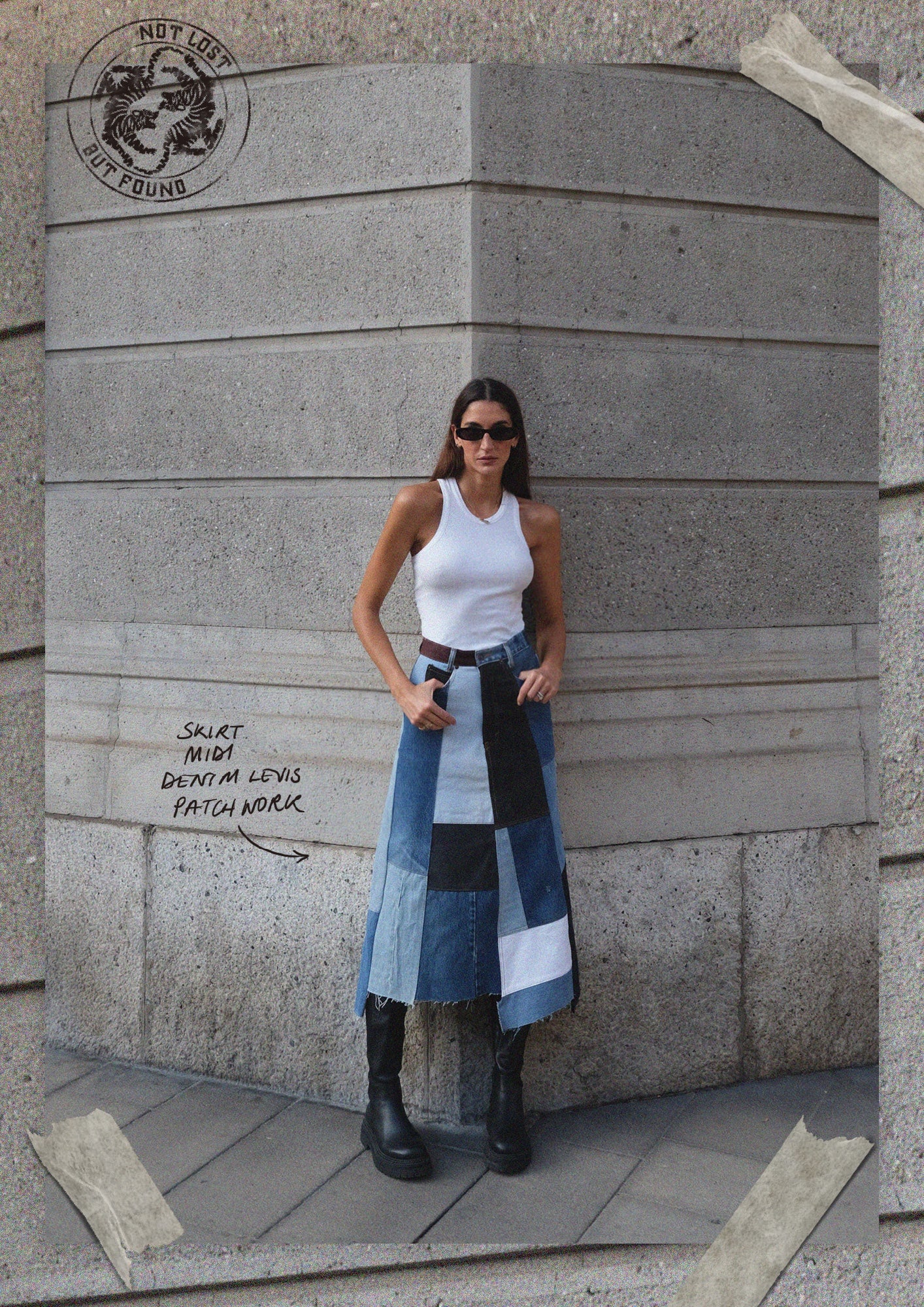 Denim Patchwork Levis Skirt