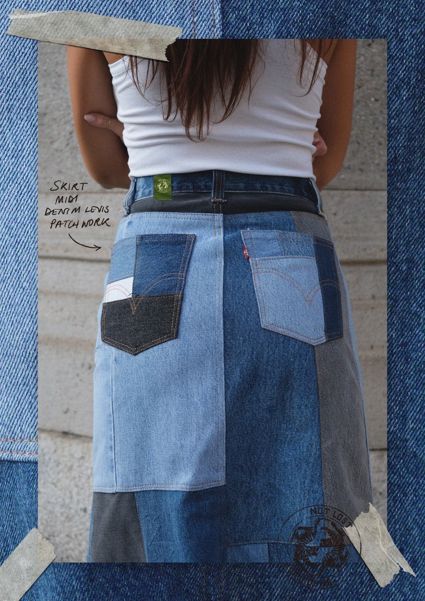 Denim Patchwork Levis Skirt