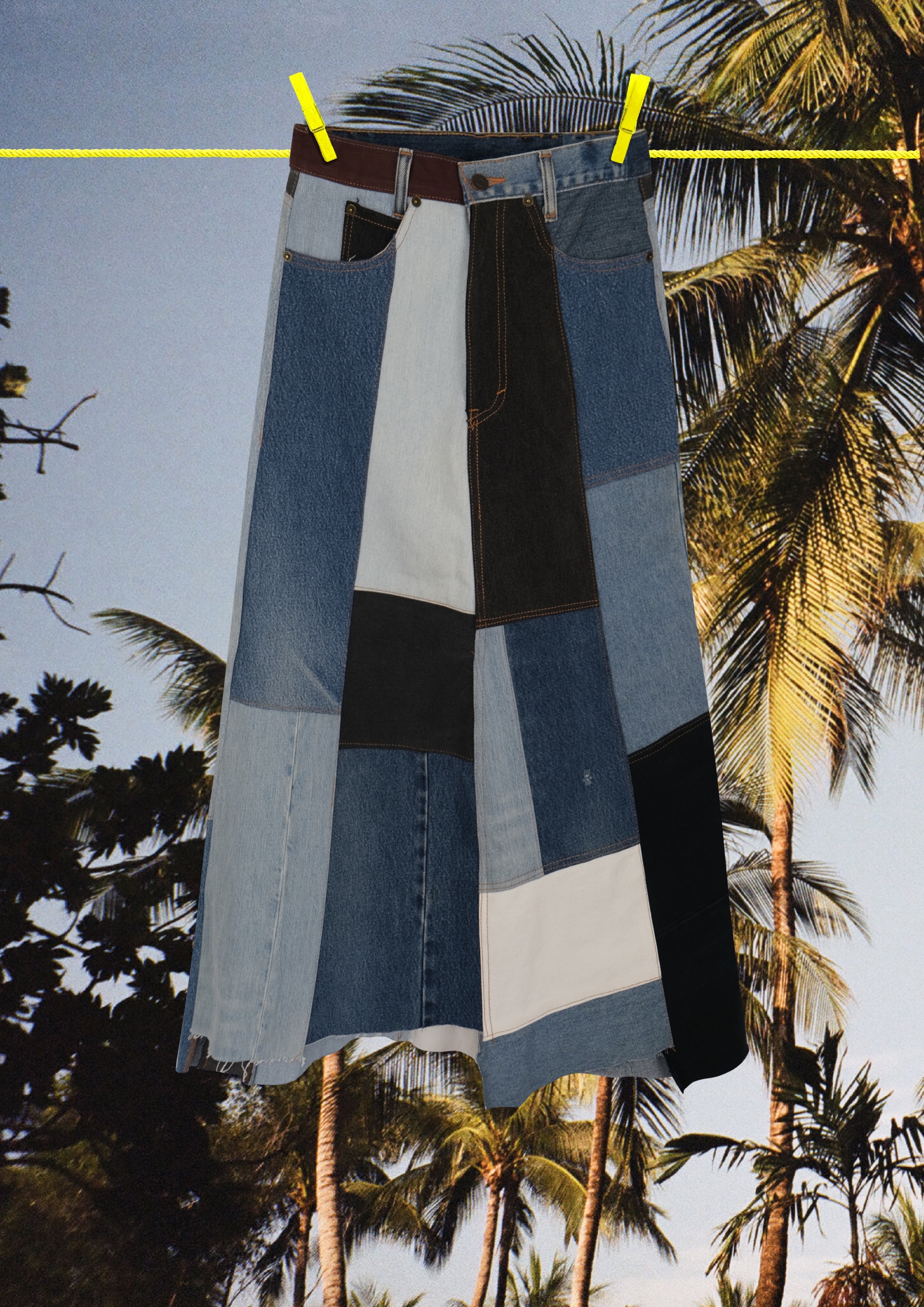 Denim Patchwork Levis Skirt