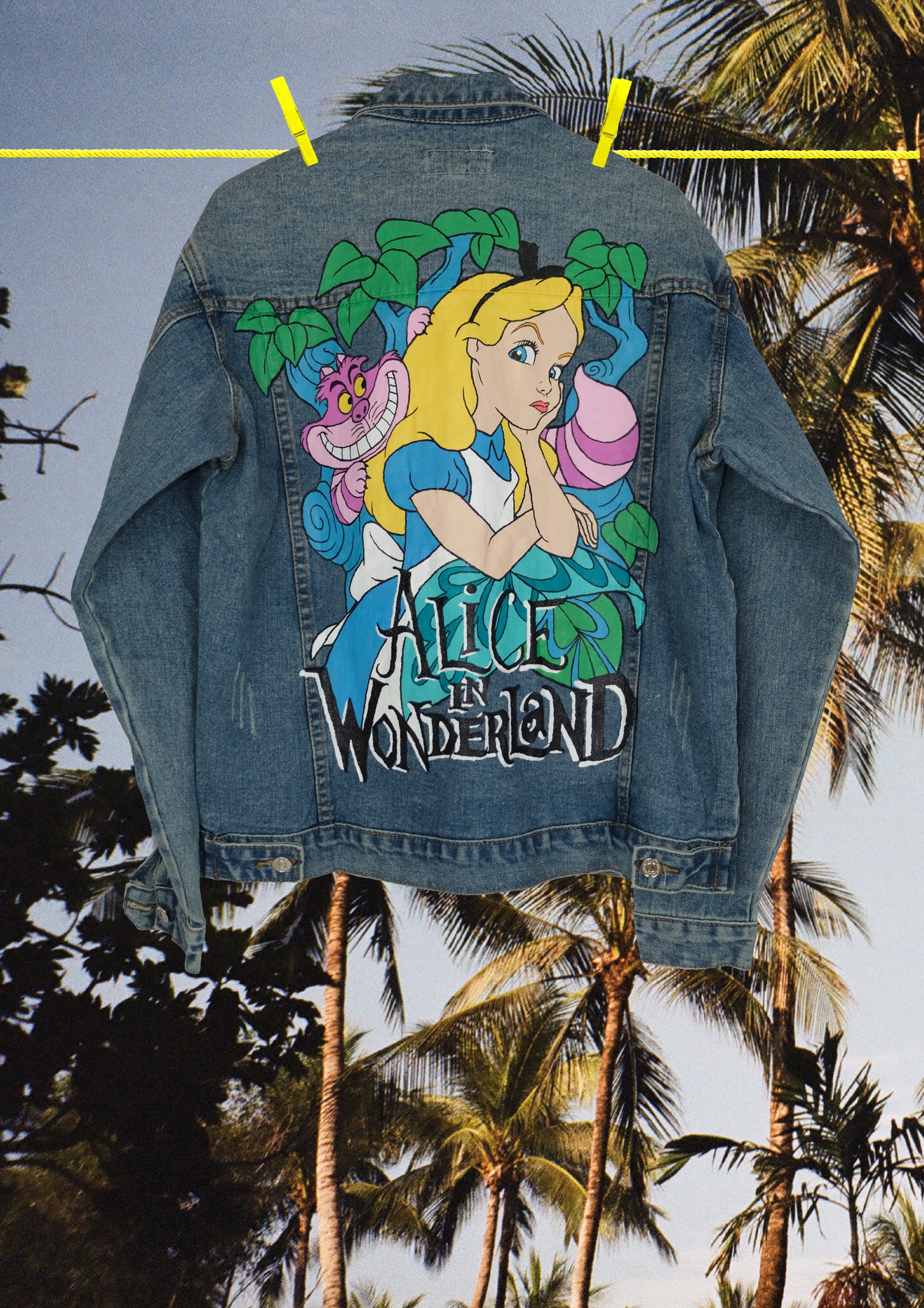 Hand Painted Alice In Wonderland Jacket