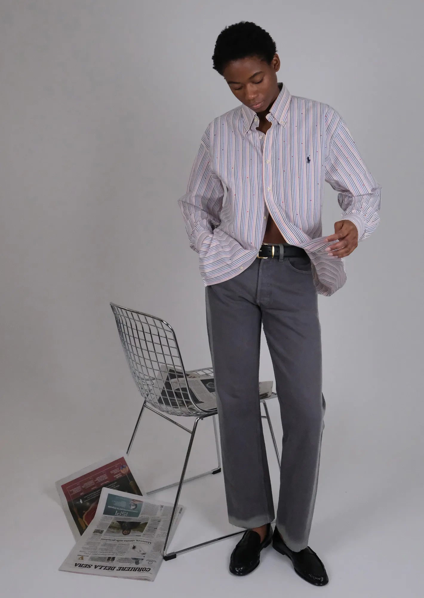 Swaroski multicolored striped shirt