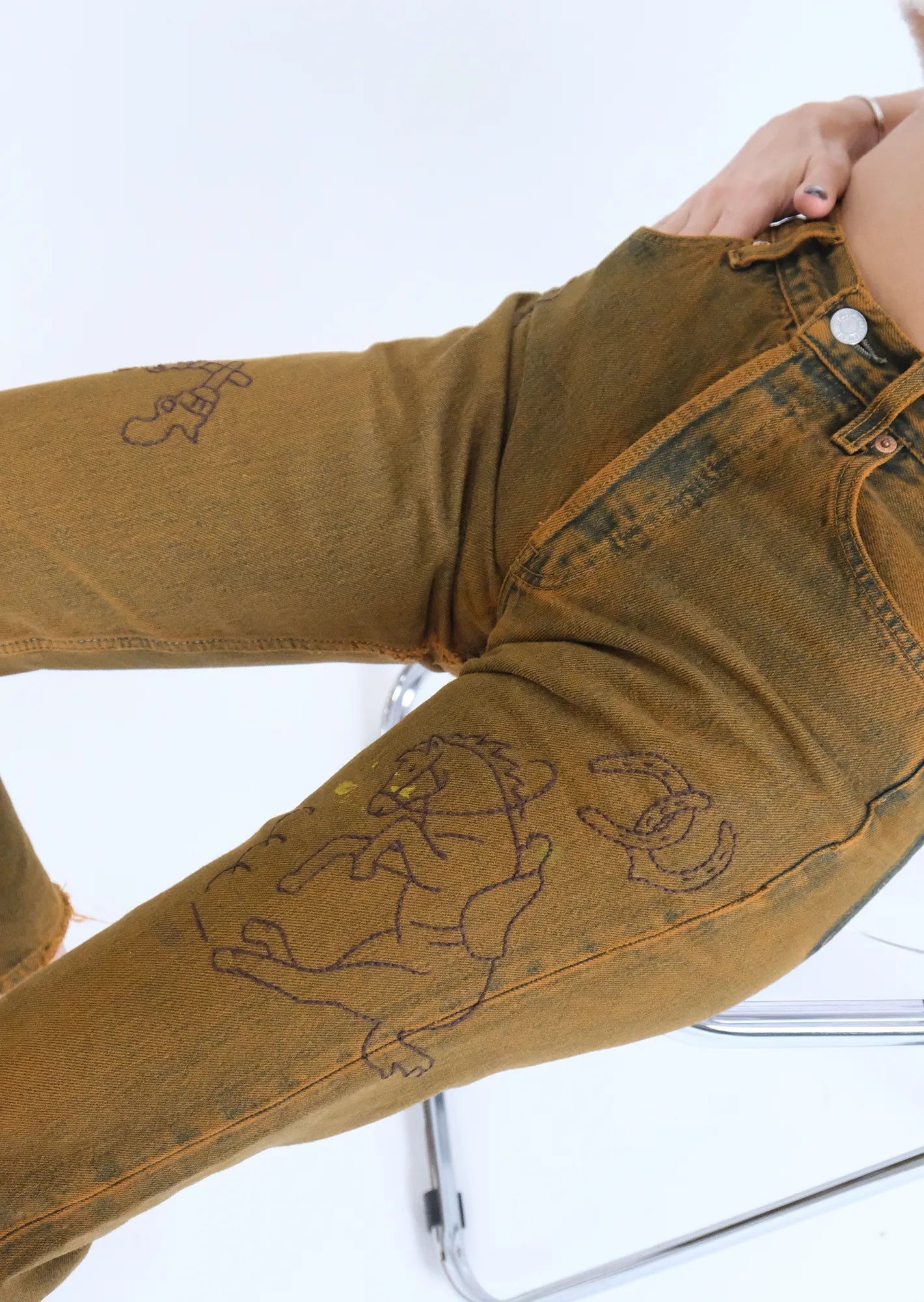 Texas embroidered denim