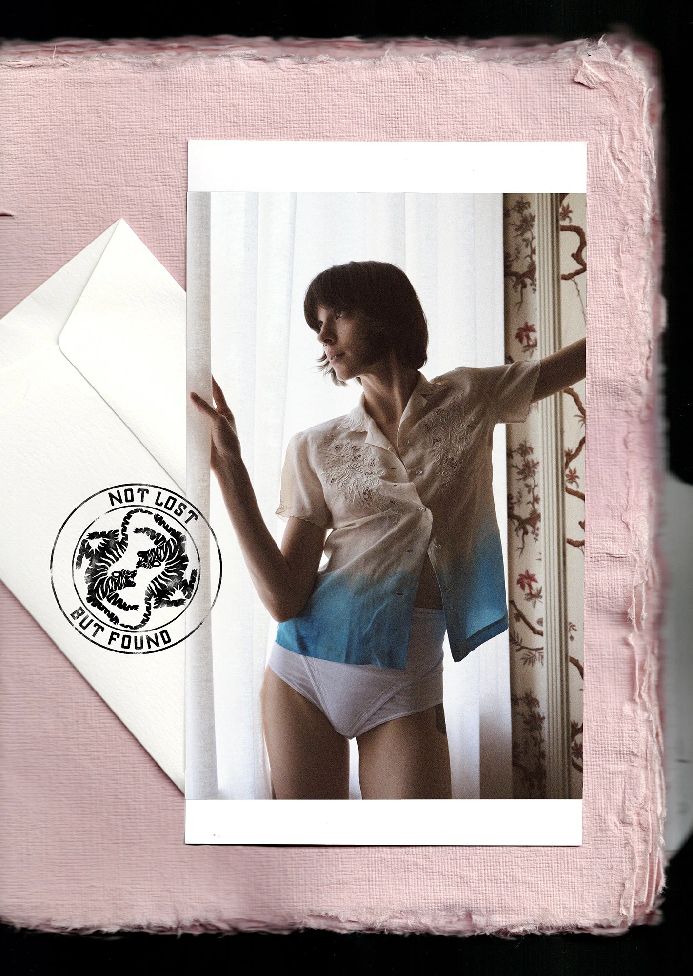 Tie dye embroidered blouse