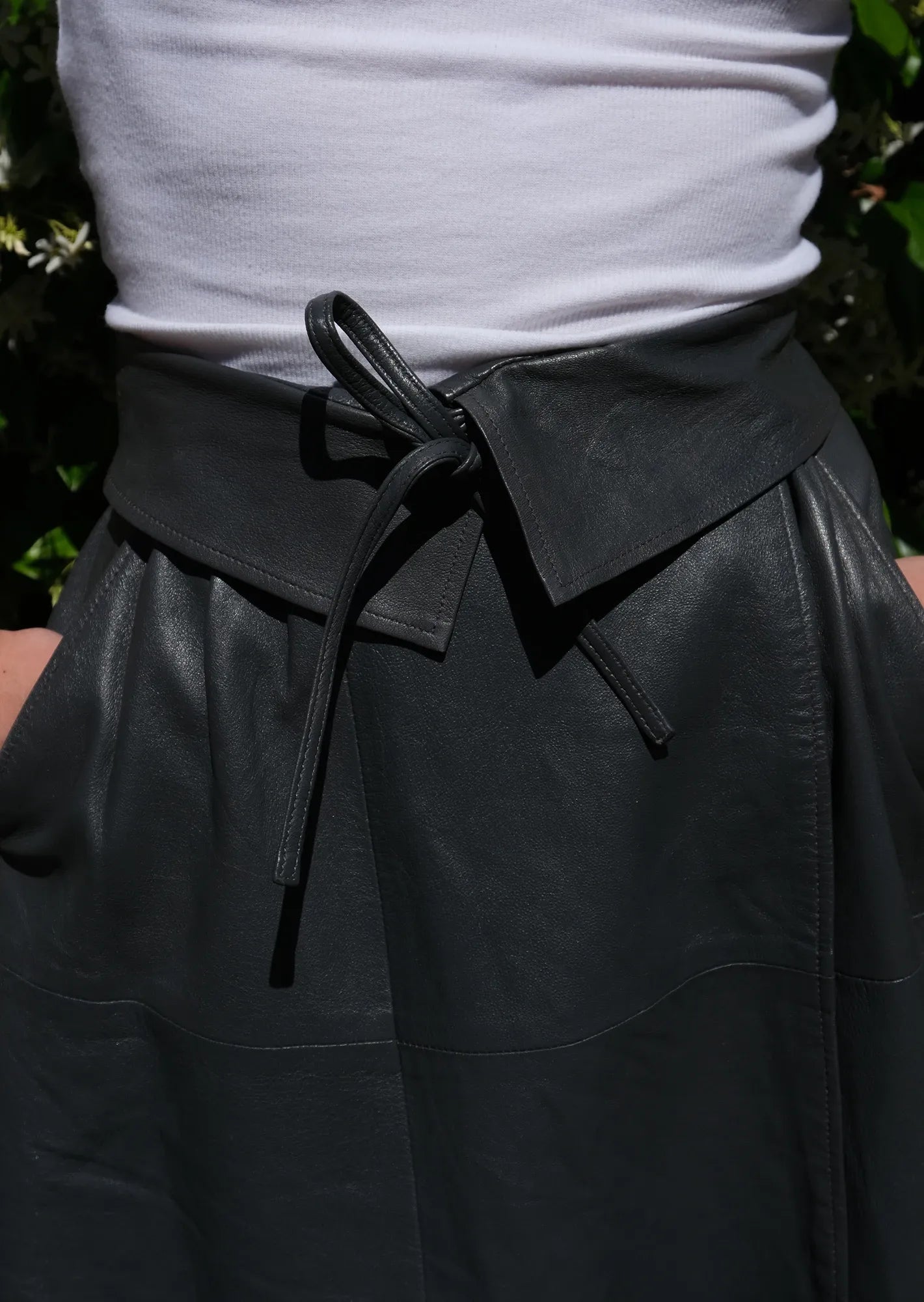 Vintage leather eyelets skirt