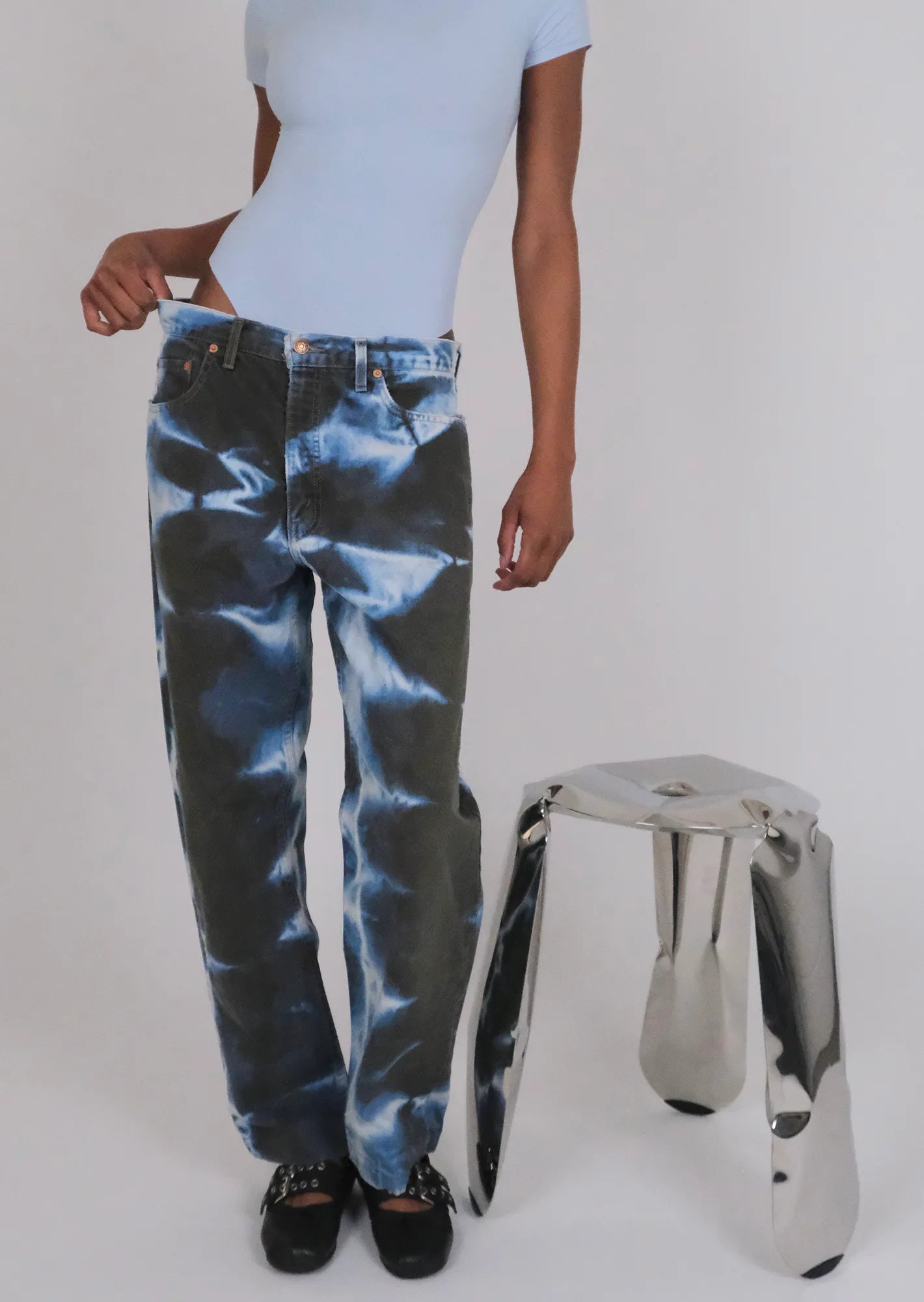 Redone tie dye tiger levis