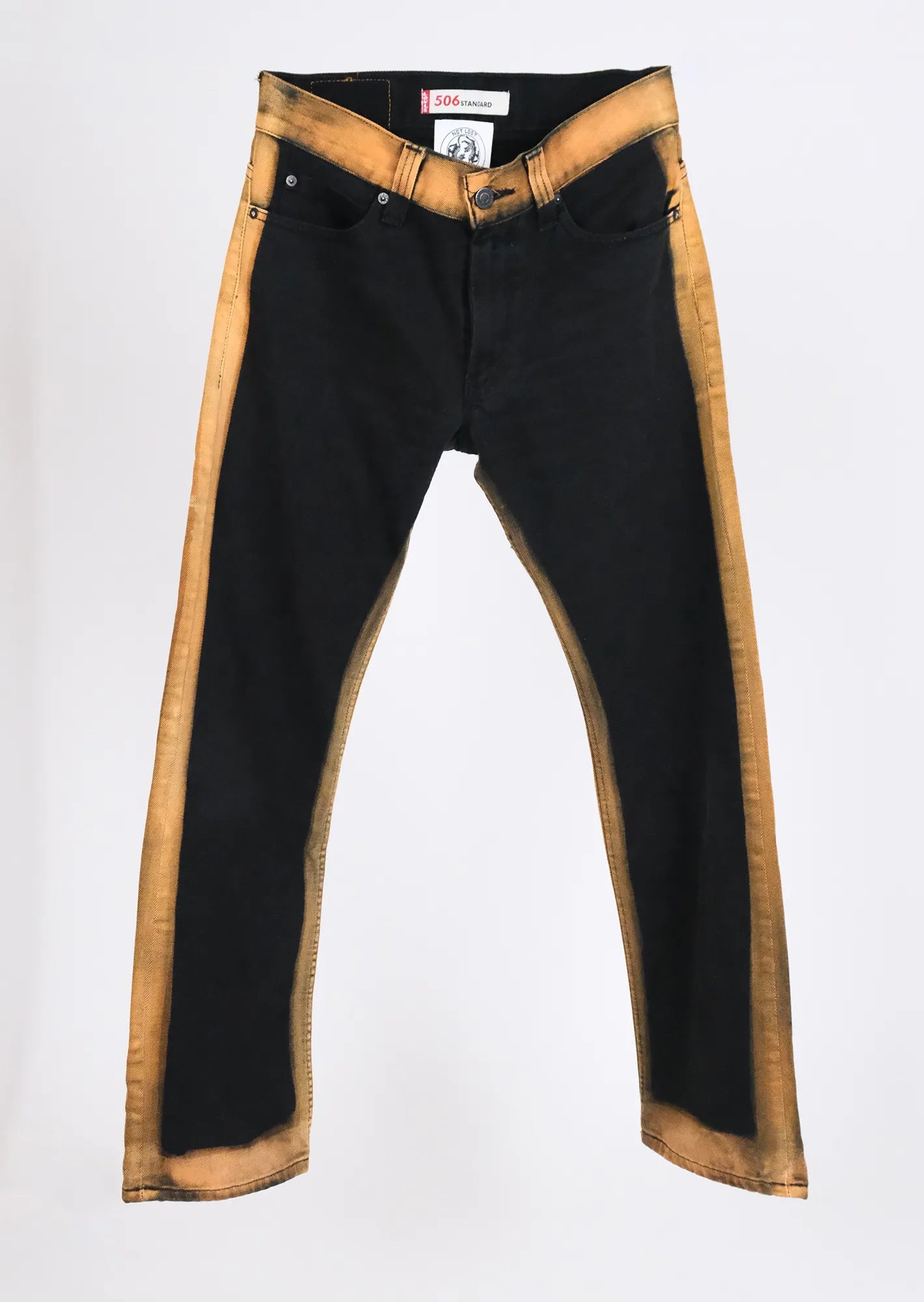 Redone tie dye striped levis