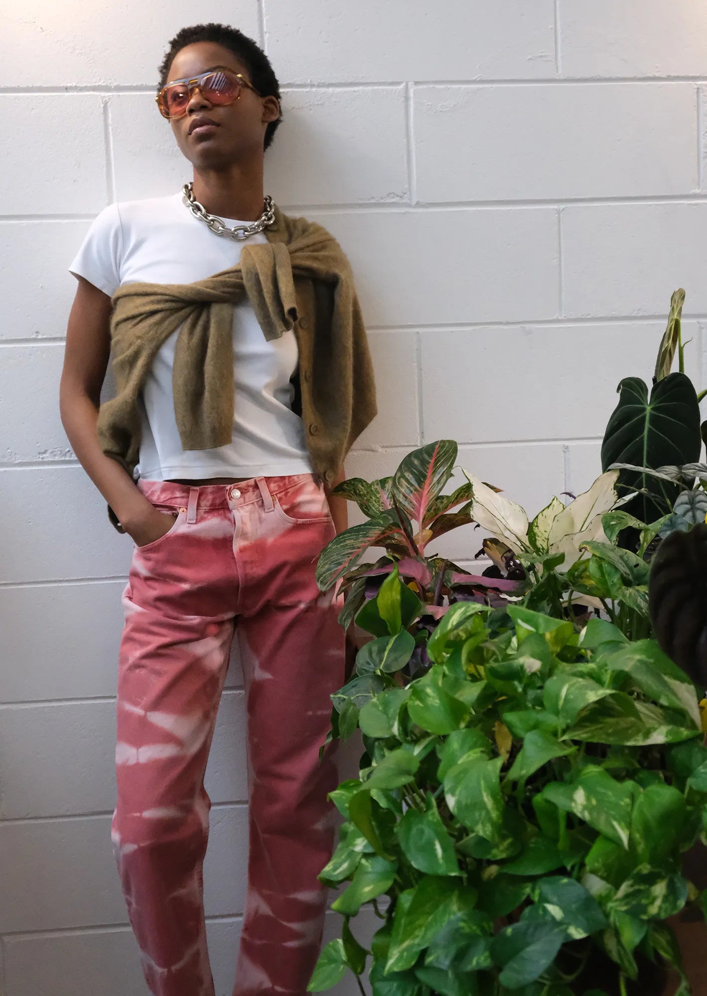 Redone tie dye tiger levis