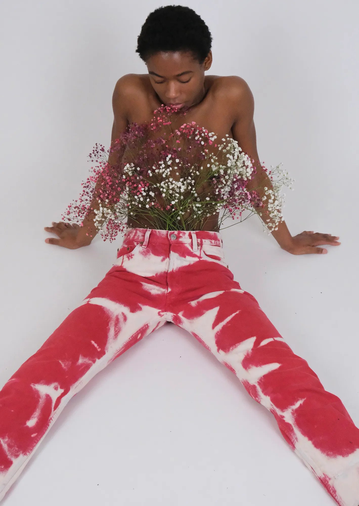 Redone tie dye tiger levis