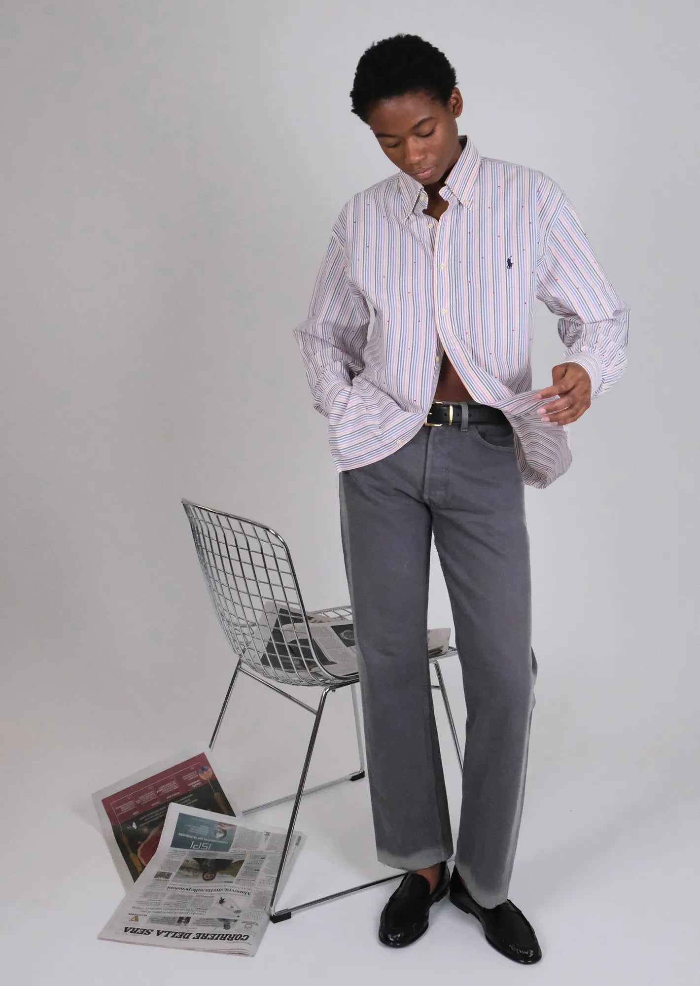 Redone tie dye striped levis