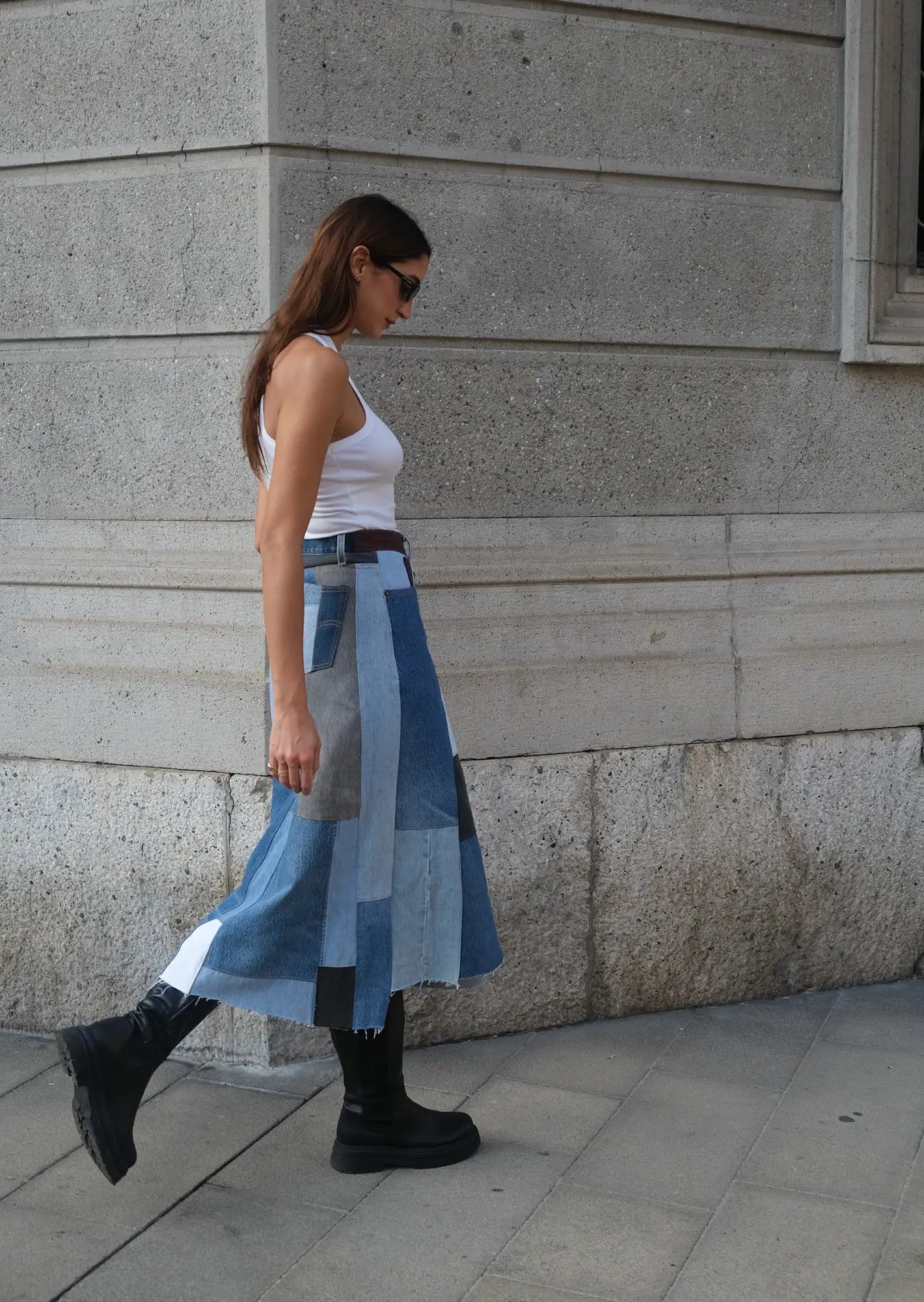 Denim Patchwork Levis Skirt