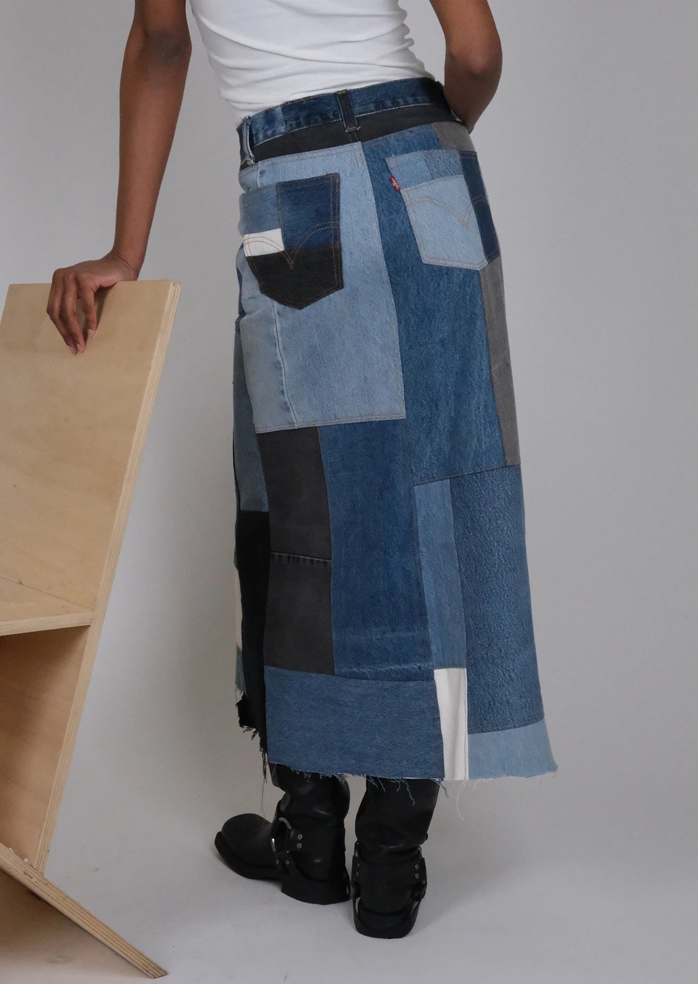 Denim Patchwork Levis Skirt