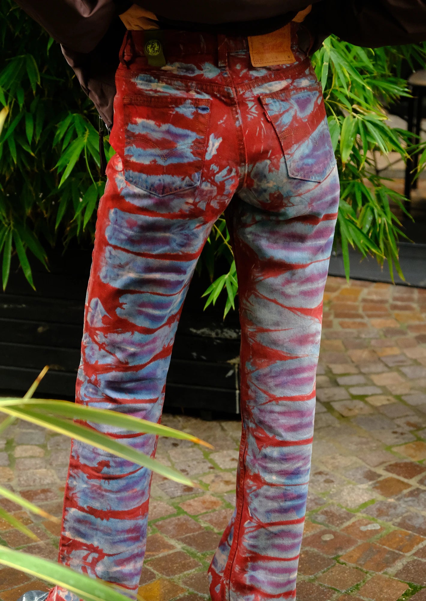 Redone tie dye tiger levis
