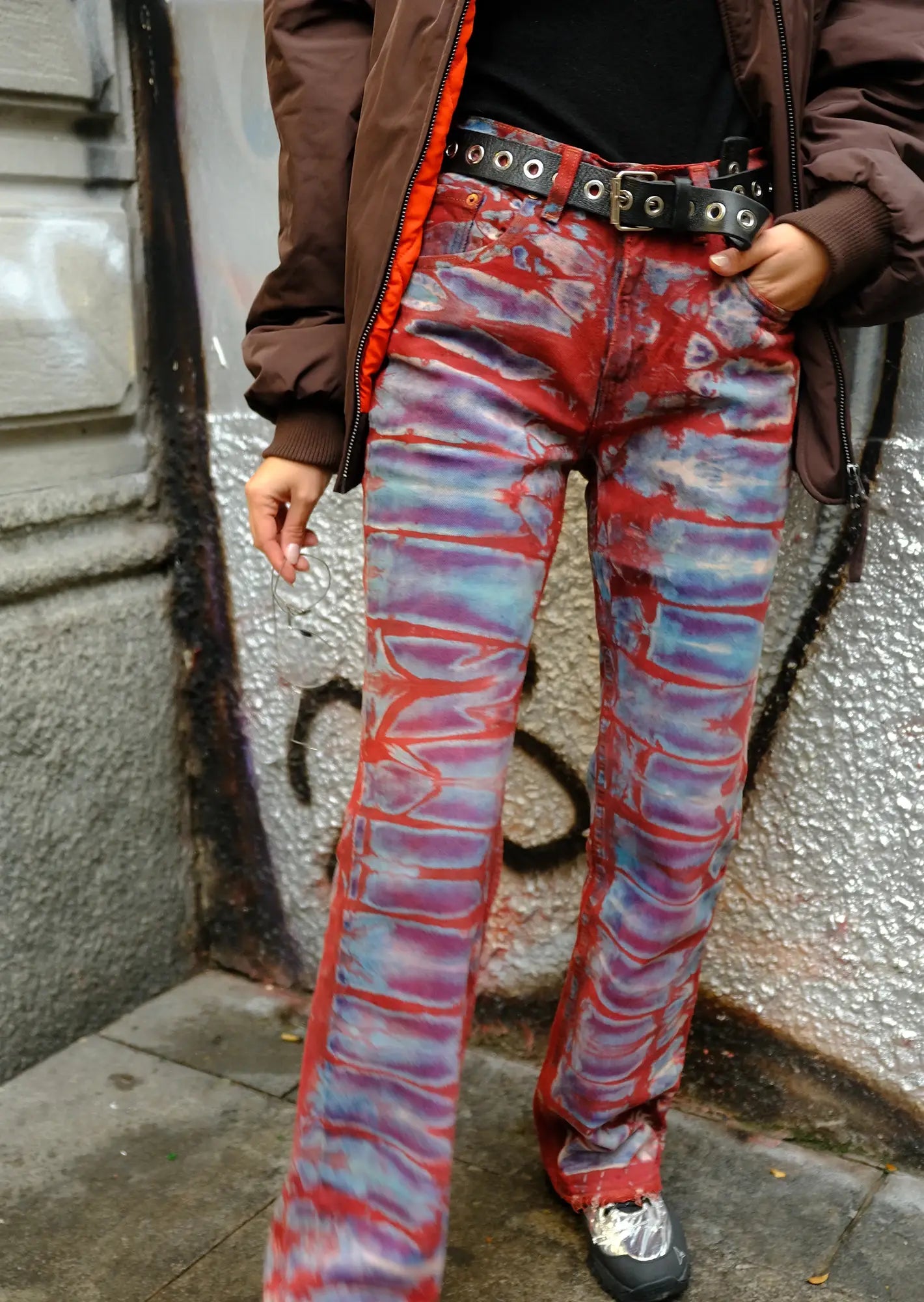 Redone tie dye tiger levis