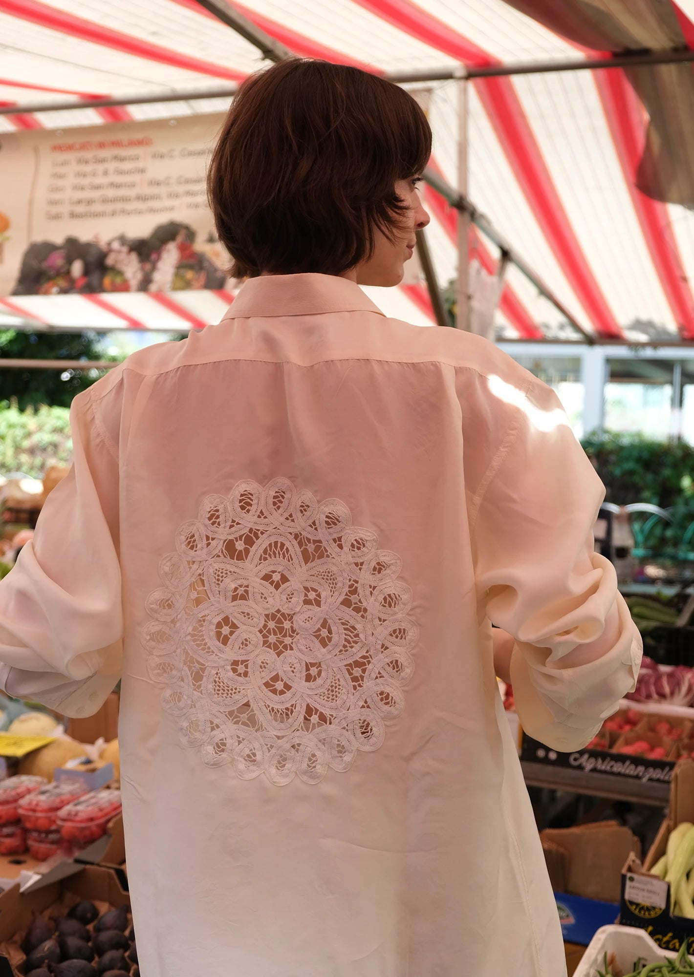 Silk crochet shirt