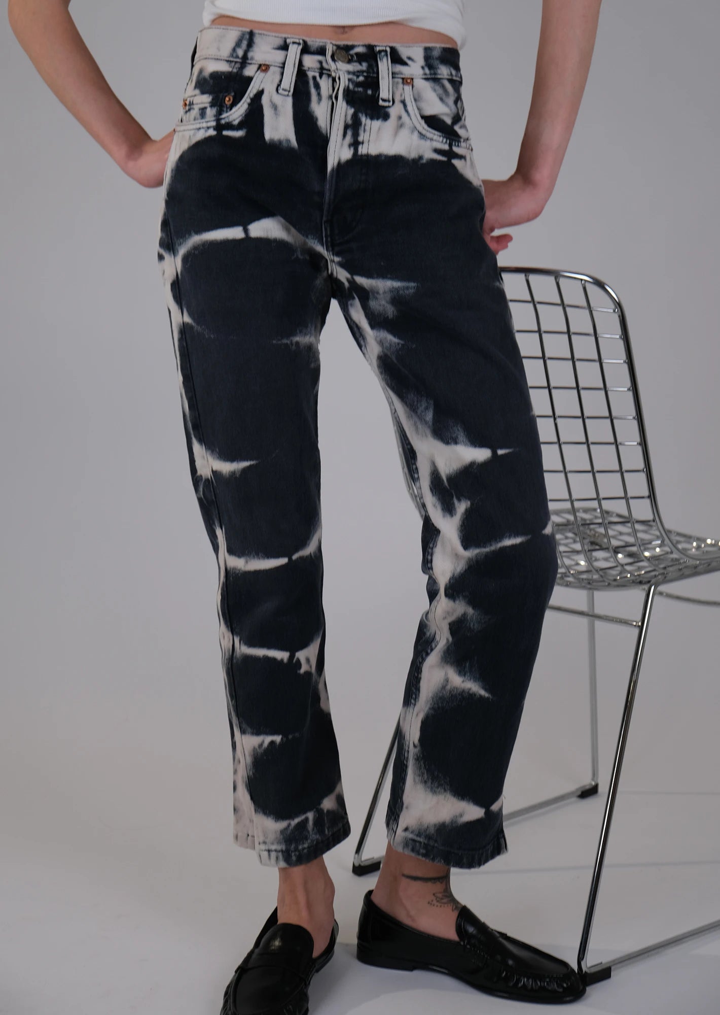 Redone tie dye tiger levis