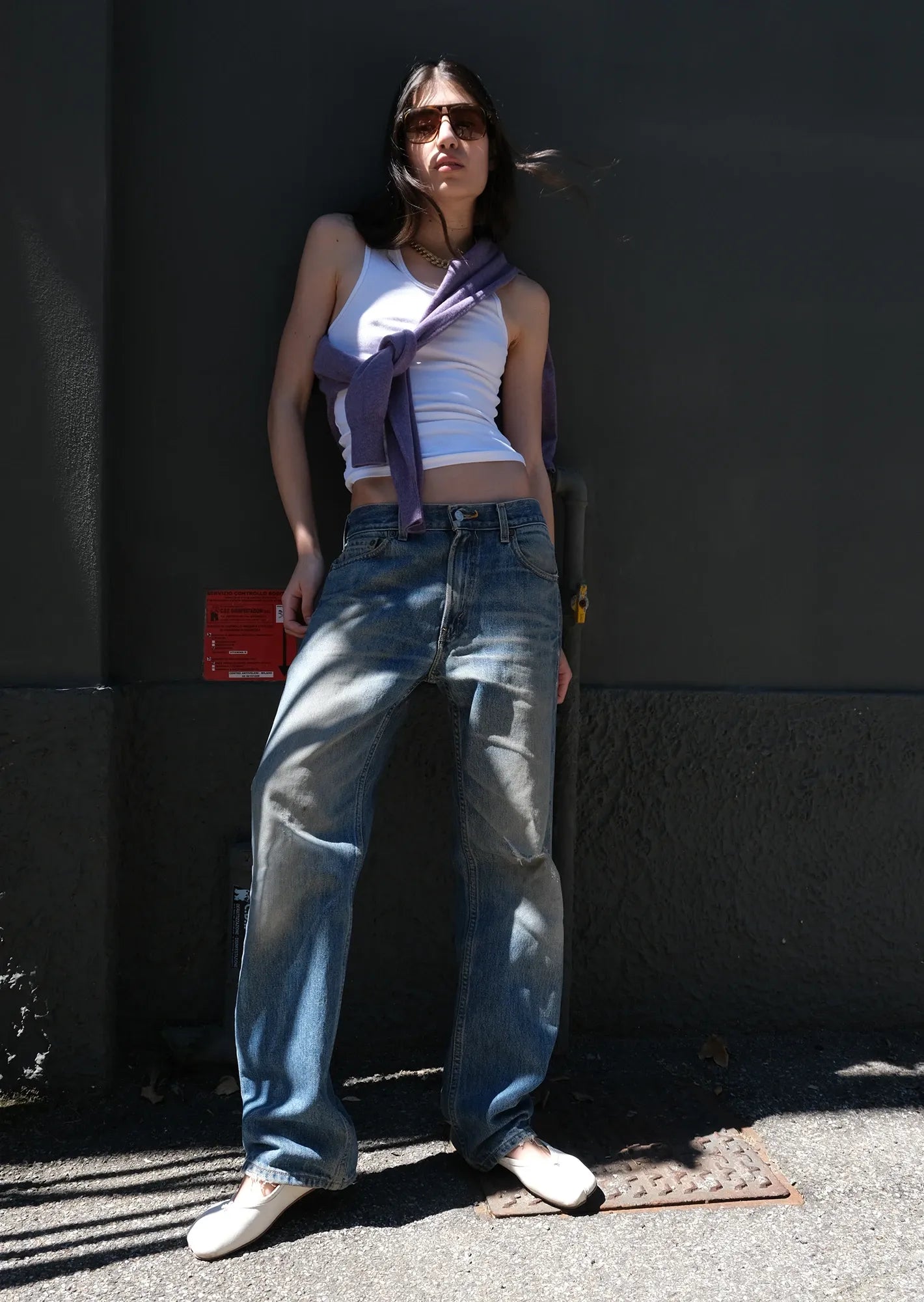 Redone distressed levis leather pocket