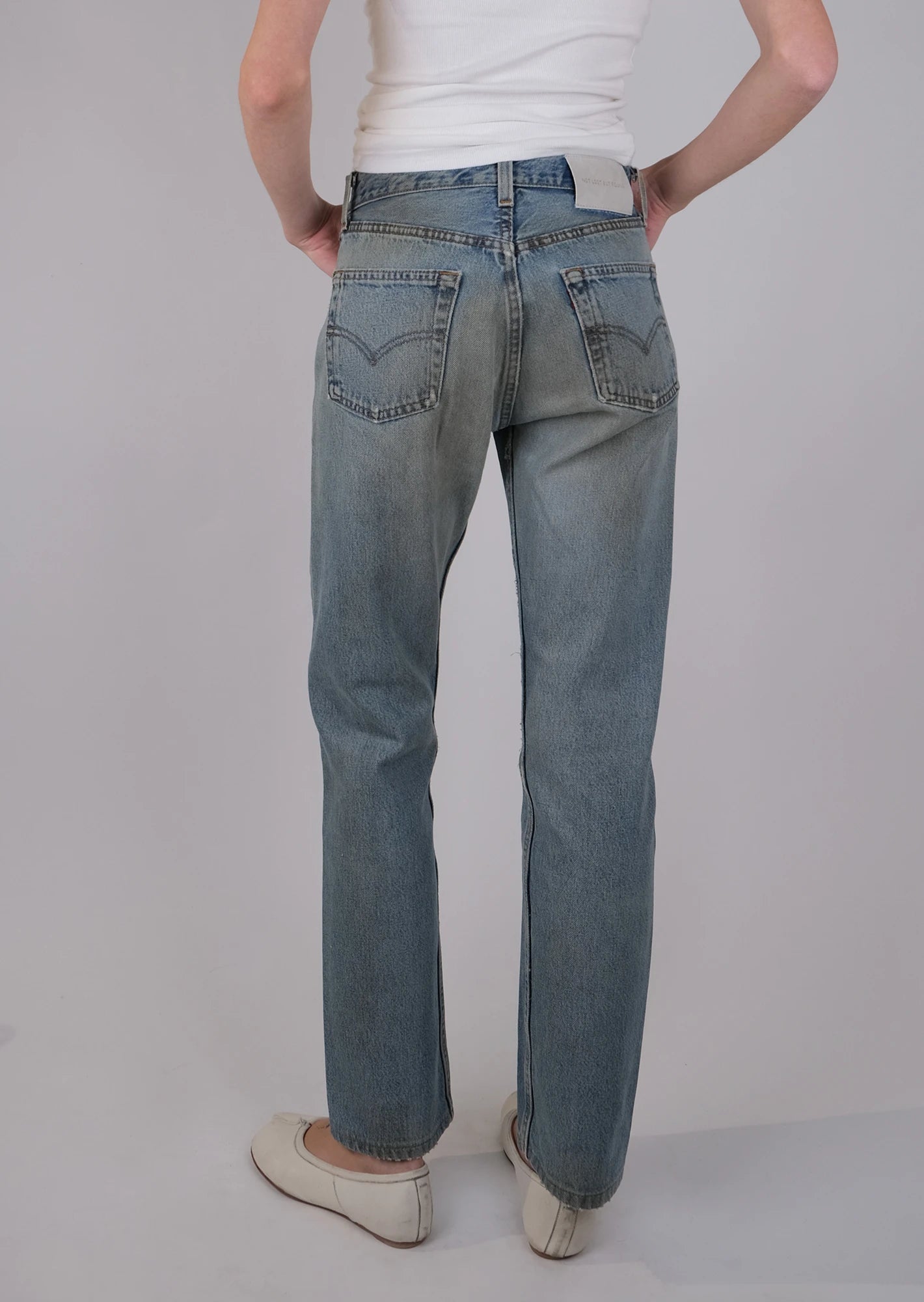 Redone flower embroidered levis