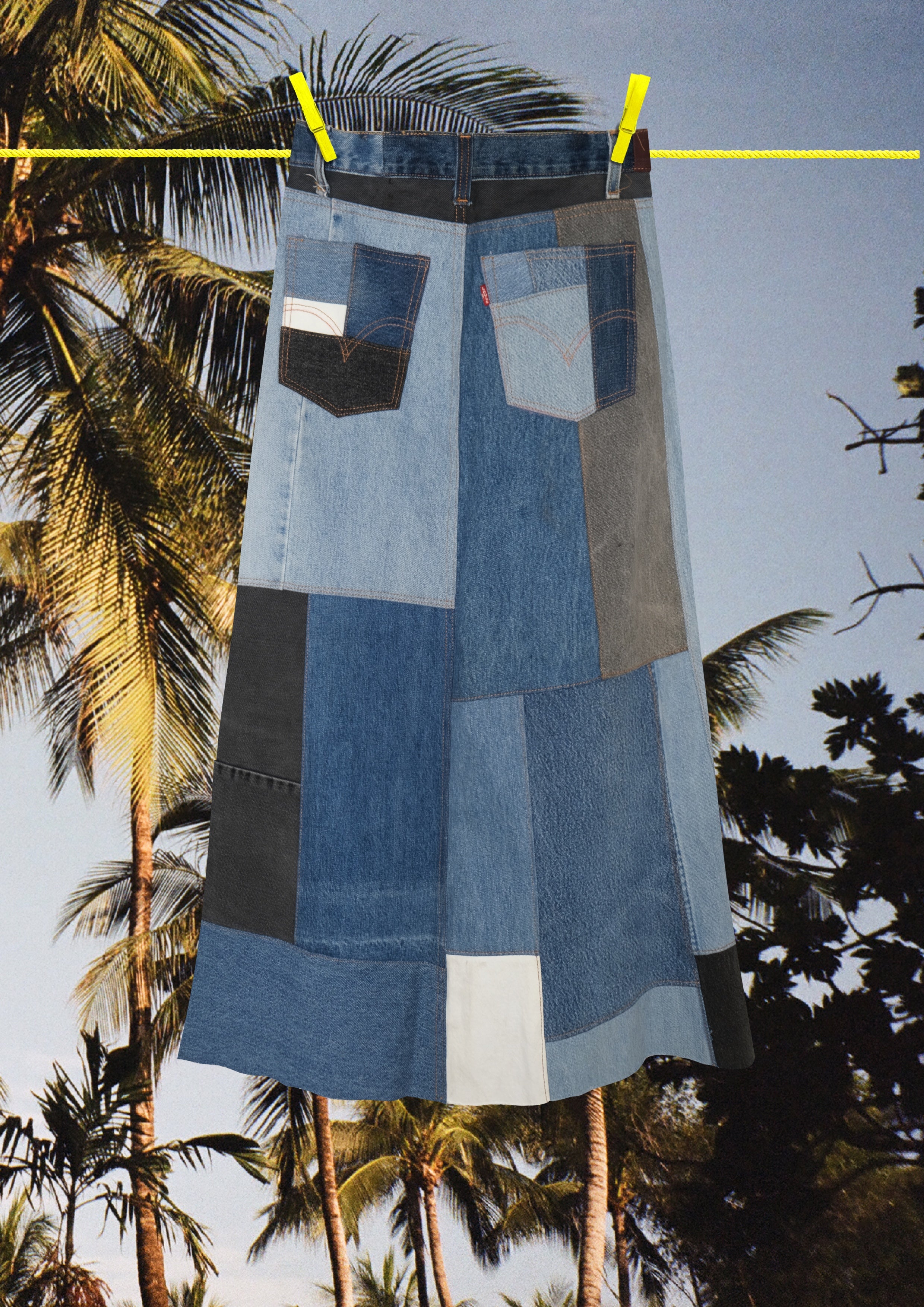 Denim Patchwork Levis Skirt