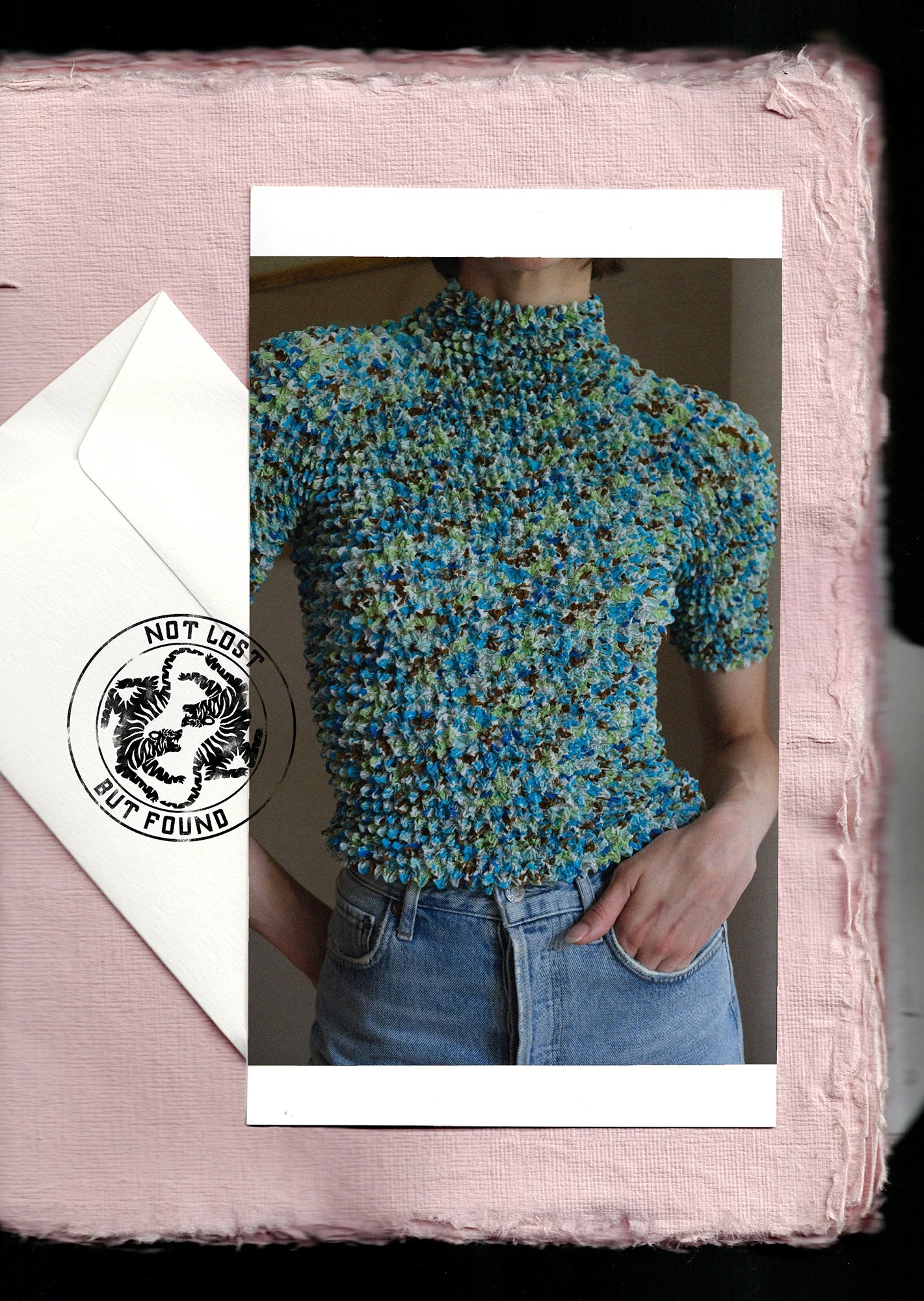 Popcorn blue flower t-shirt