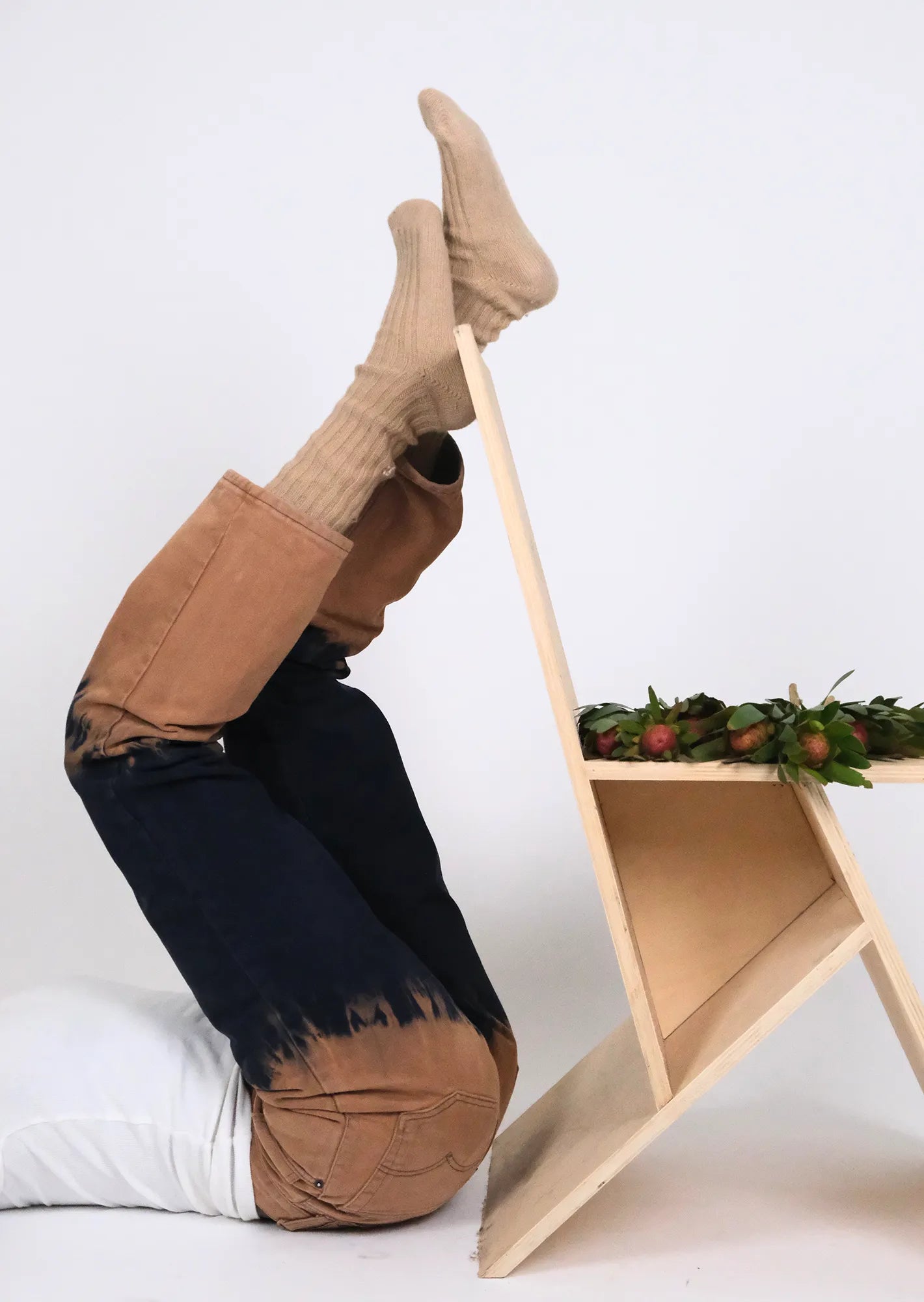 Redone tie dye color block levis