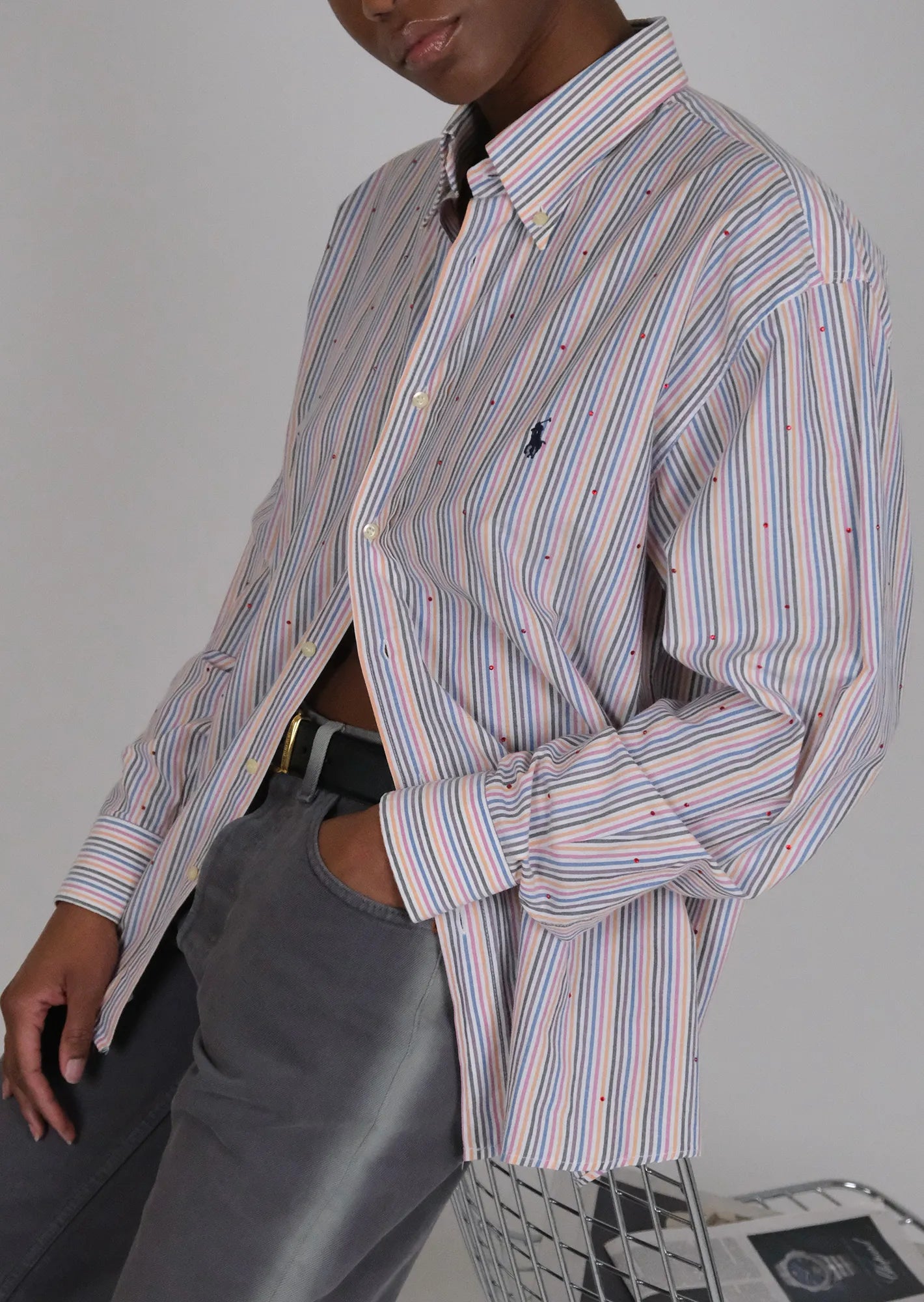 Swaroski multicolored striped shirt